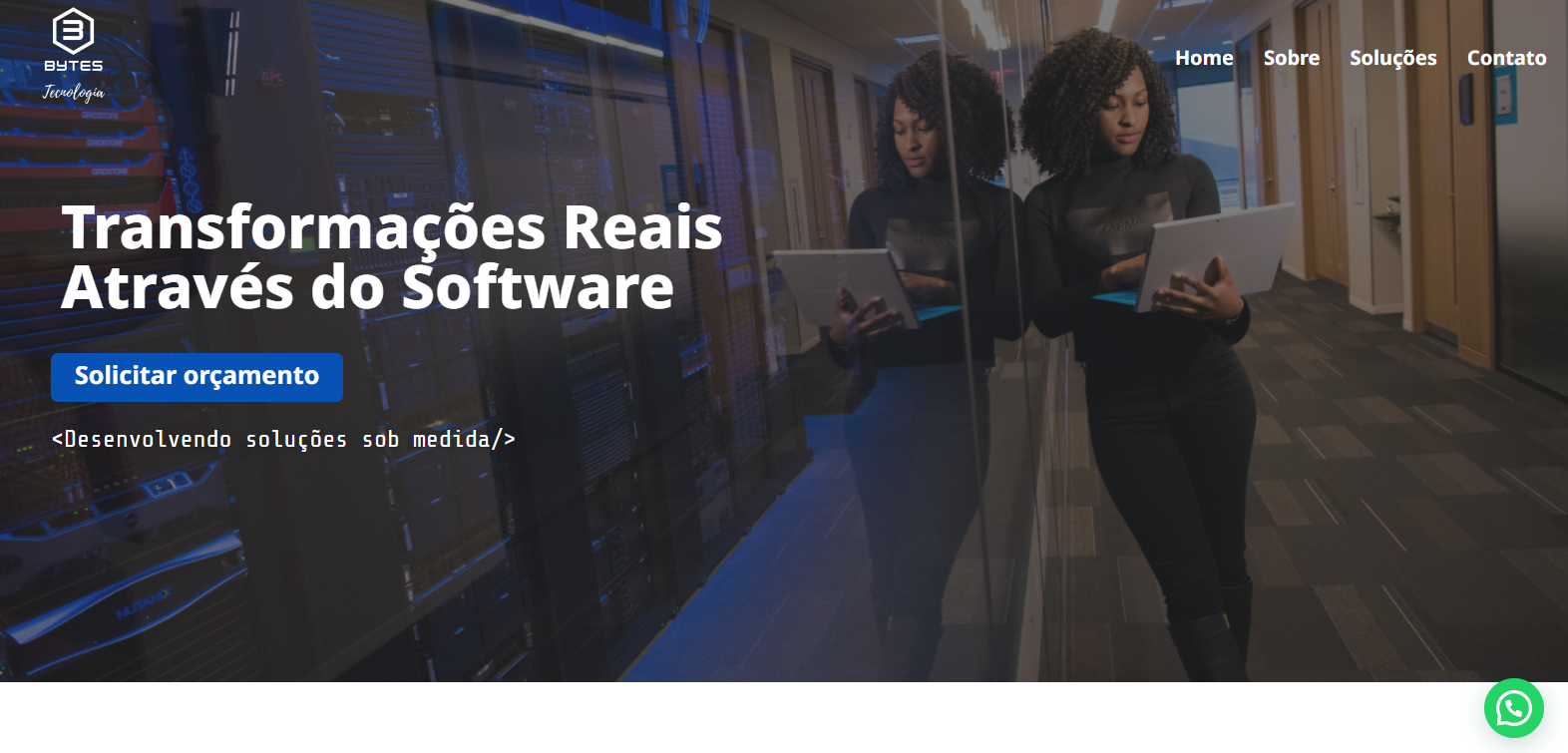 site institucional para empresa de desenvolvimento