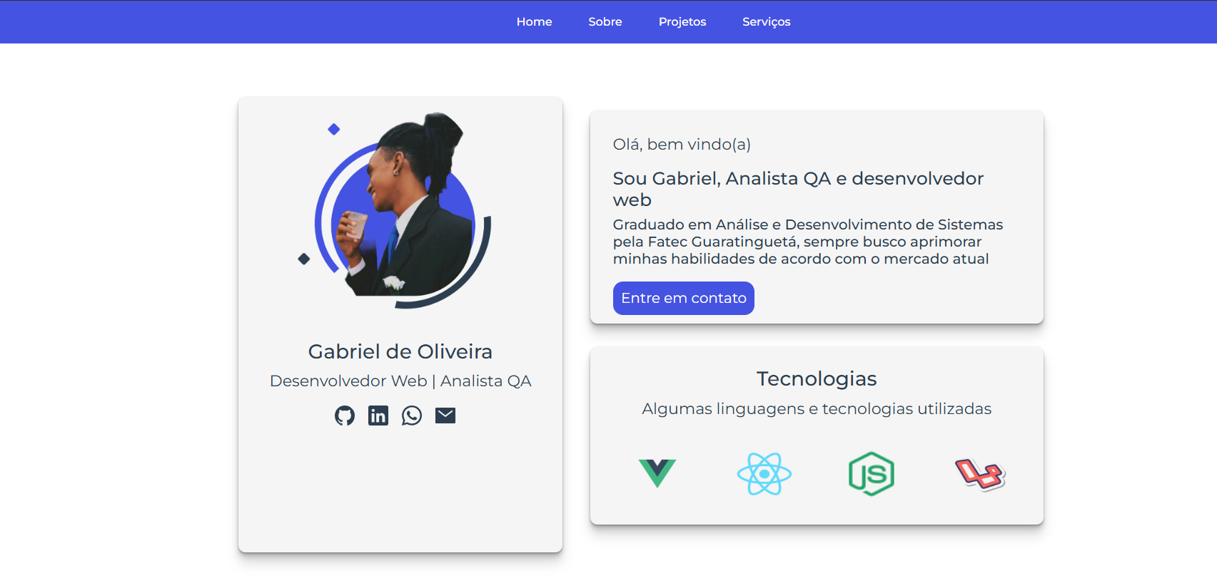 Site one page portifolio